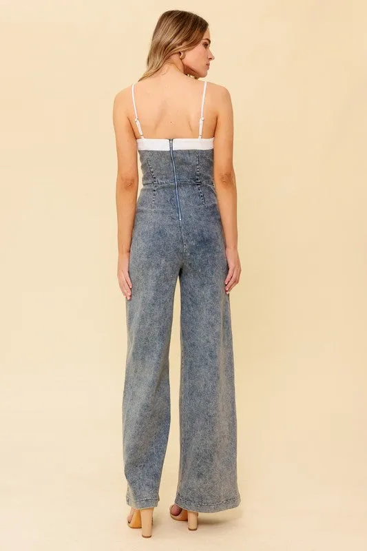 Acid Wash Jumpsuit