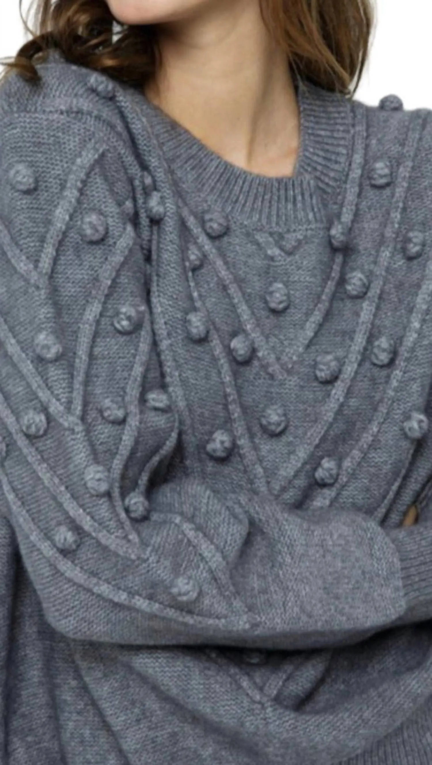 &Merci - Pom Pom V Style Sweater