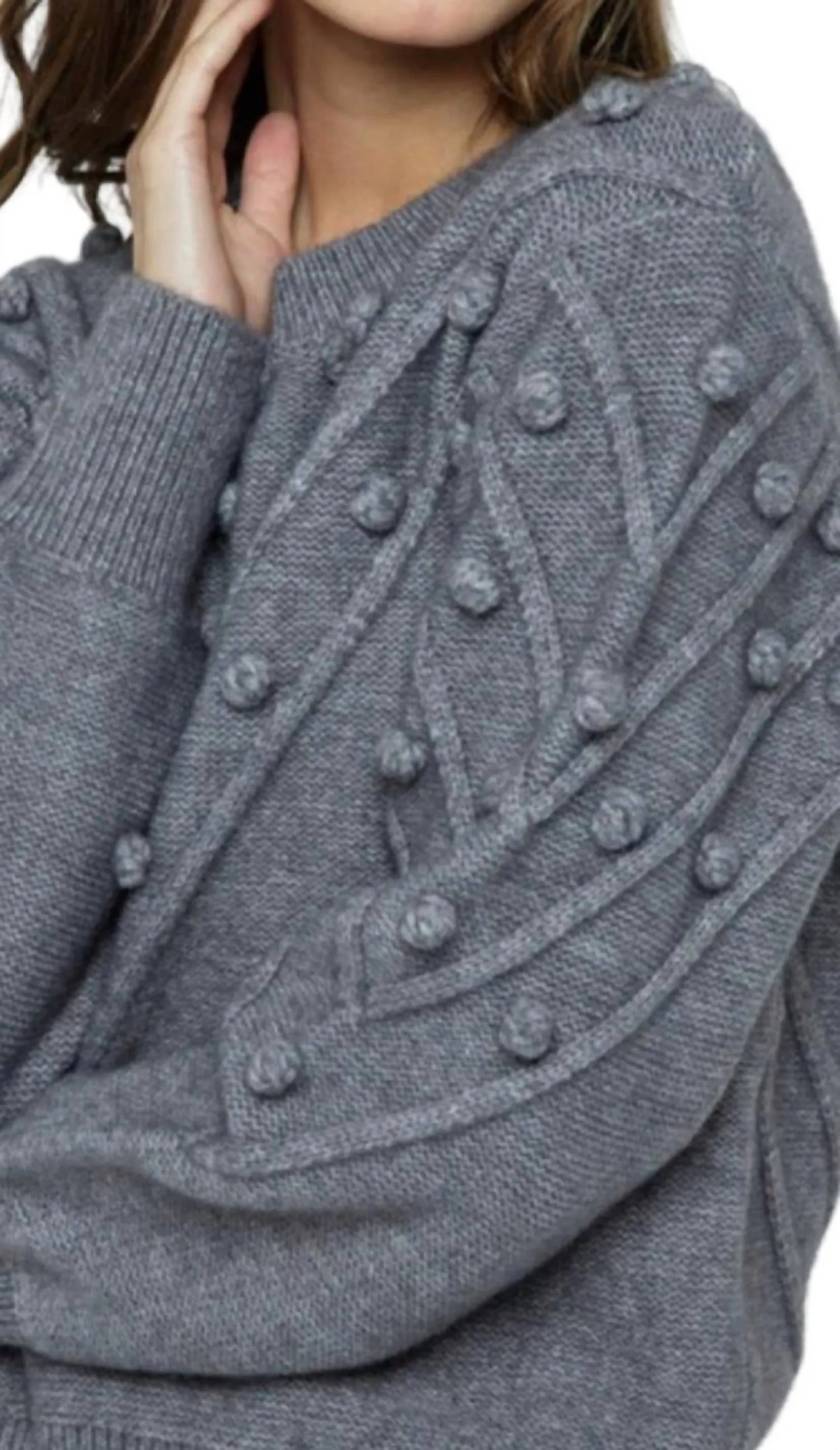 &Merci - Pom Pom V Style Sweater