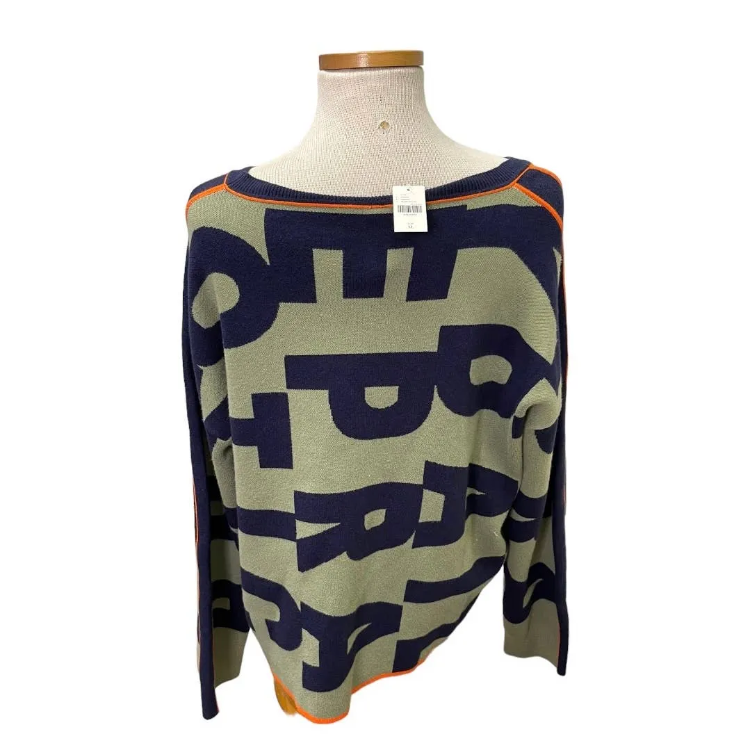 Anthropologie Daily Practice Logo Sweater Knit Size XL New