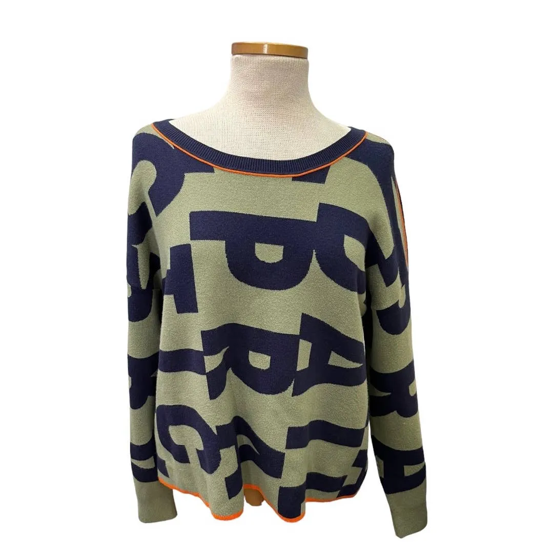 Anthropologie Daily Practice Logo Sweater Knit Size XL New