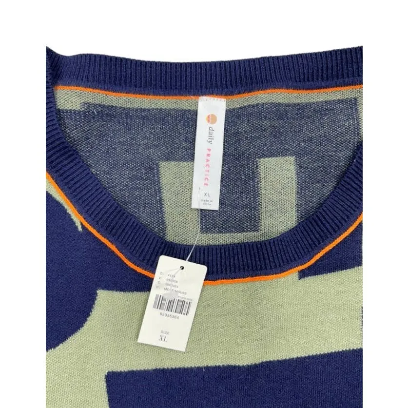 Anthropologie Daily Practice Logo Sweater Knit Size XL New