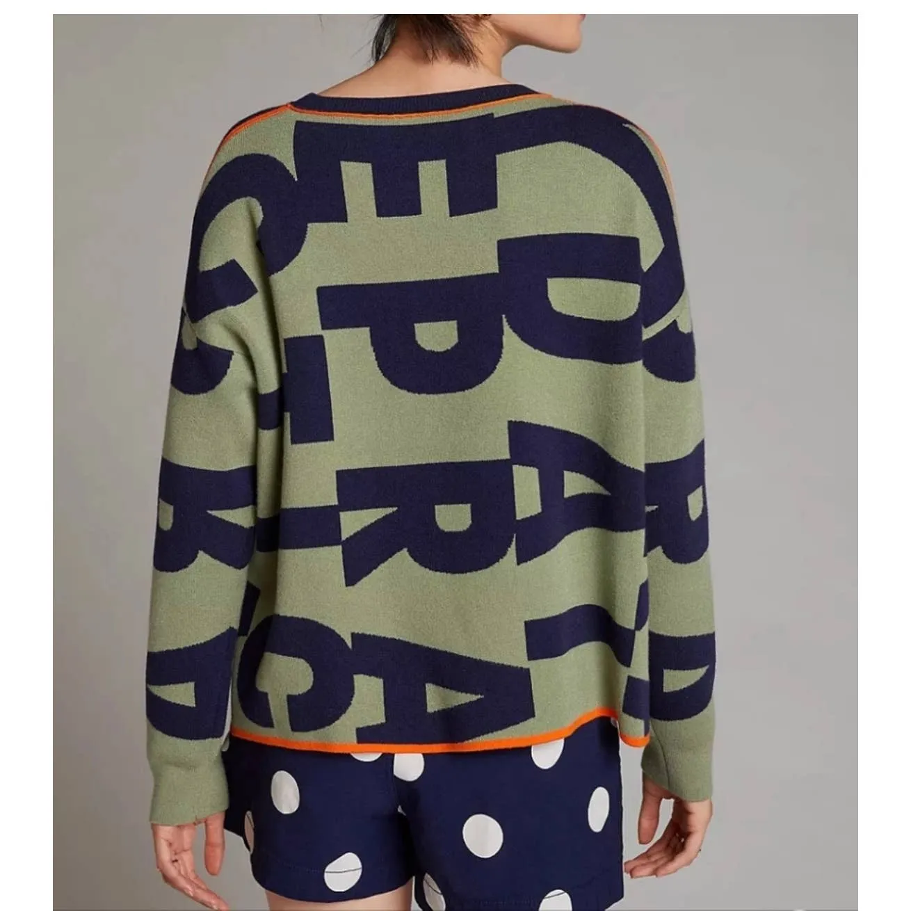 Anthropologie Daily Practice Logo Sweater Knit Size XL New