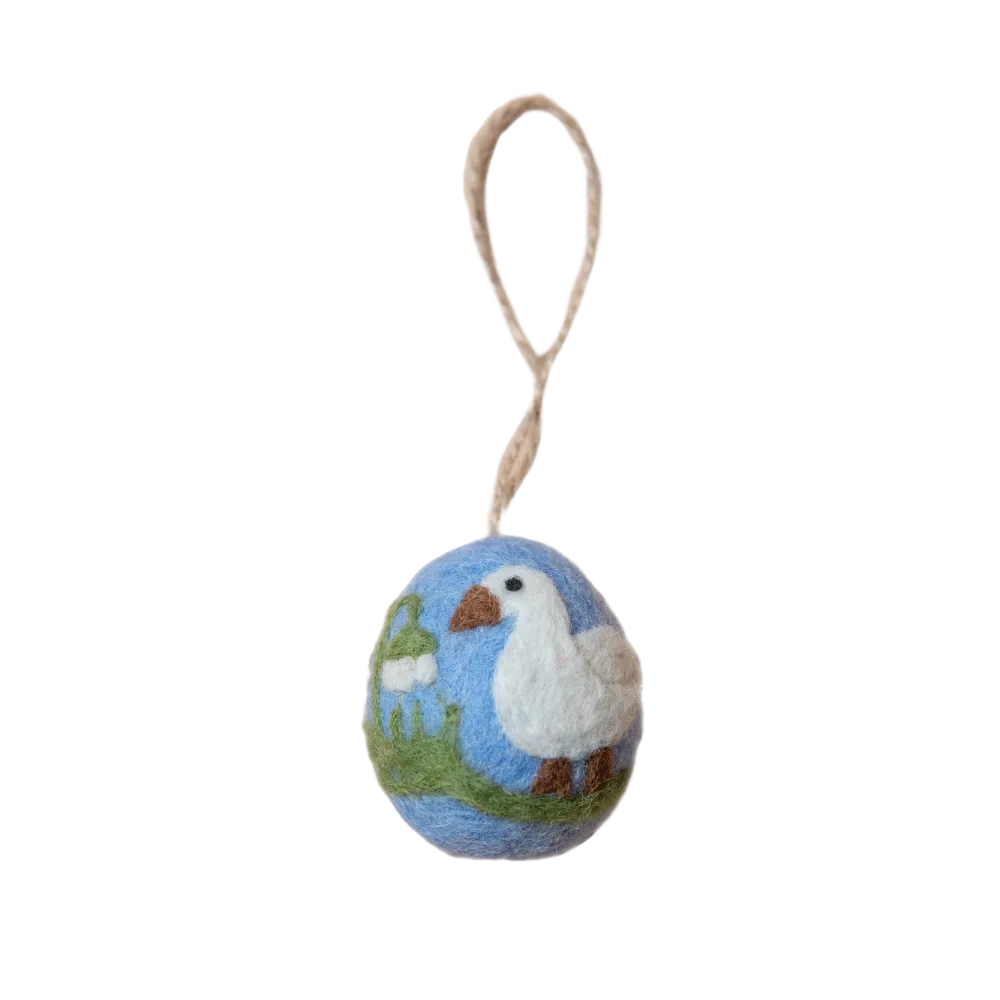 Artisan Easter Egg ornament Duck - Sky blue (PREORDER)
