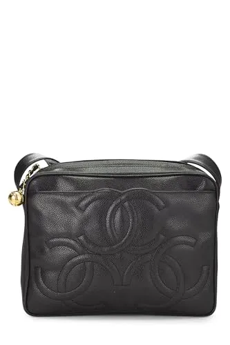 Chanel,  Black Caviar 3 'CC' Shoulder Bag, Black