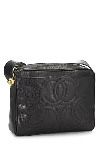 Chanel,  Black Caviar 3 'CC' Shoulder Bag, Black