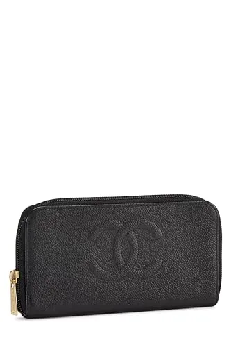 Chanel,  Black Caviar 'CC' Zip Wallet, Black