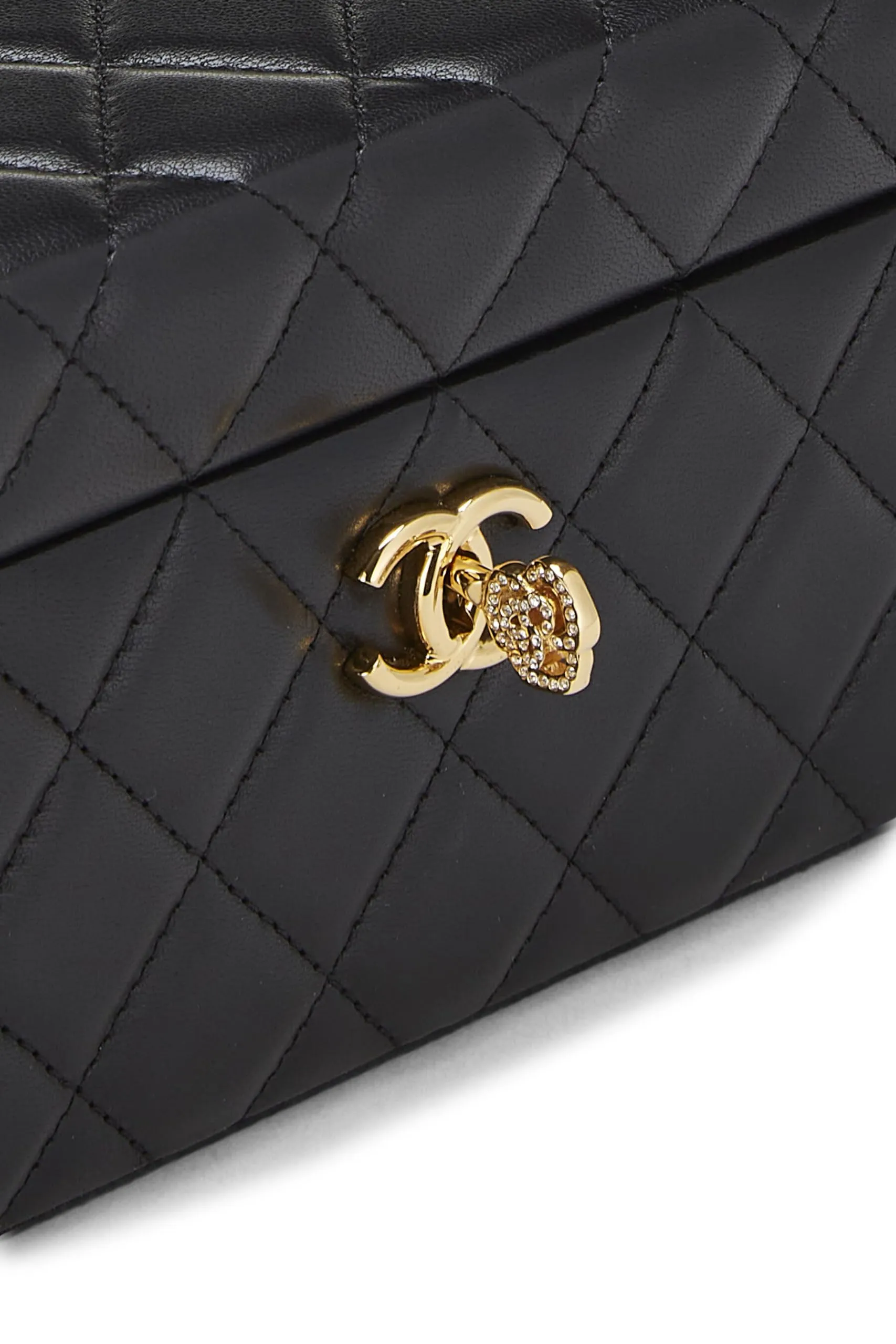 Chanel,  Black Lambskin Jewelry Case Large, Black