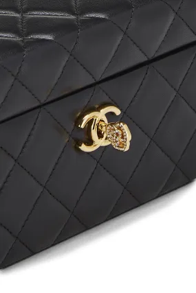 Chanel,  Black Lambskin Jewelry Case Large, Black