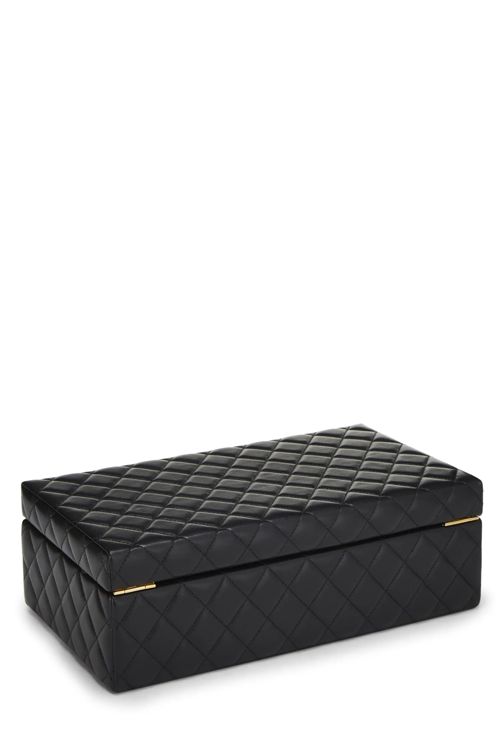 Chanel,  Black Lambskin Jewelry Case Large, Black