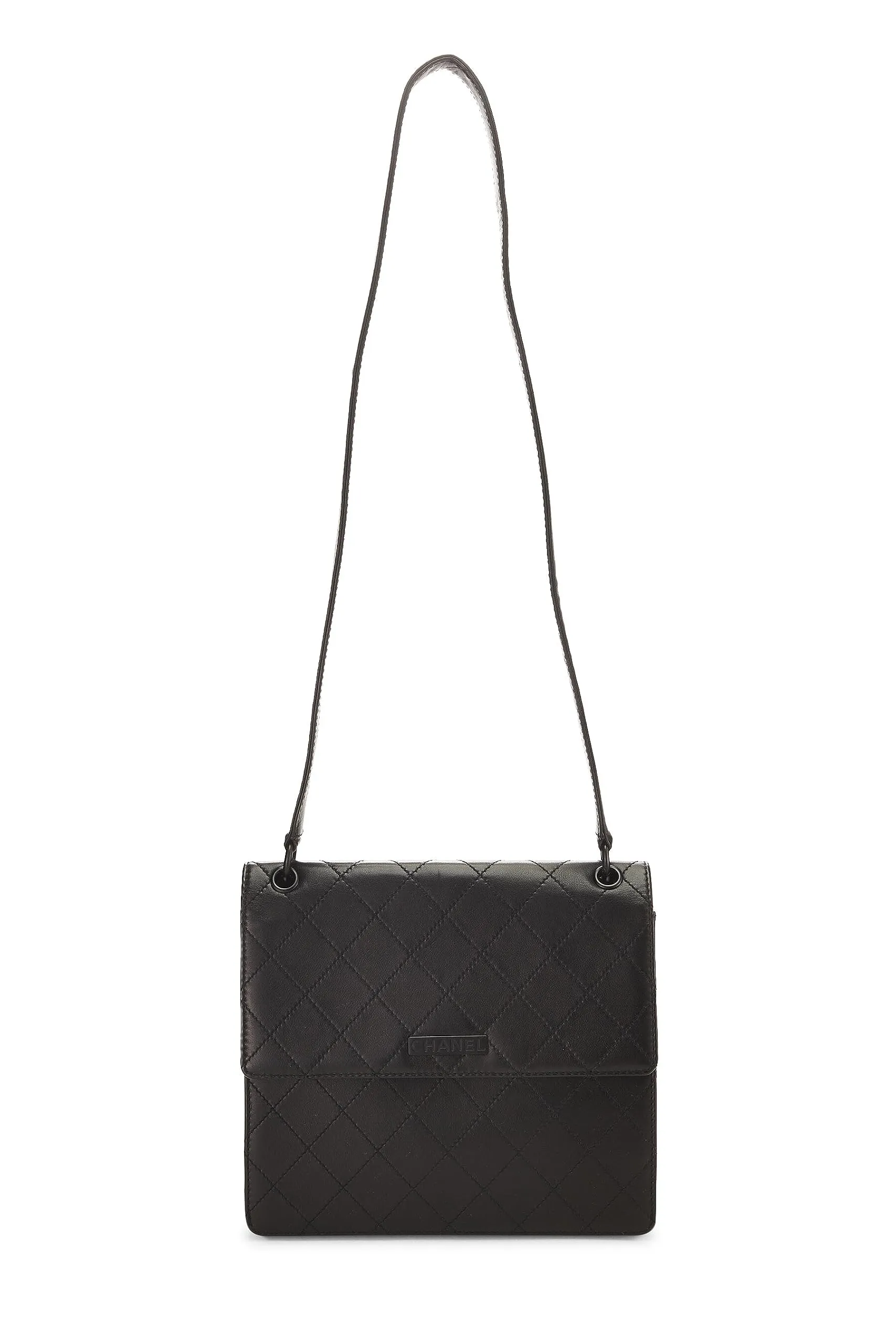 Chanel,  Black Lambskin Shoulder Bag, Black