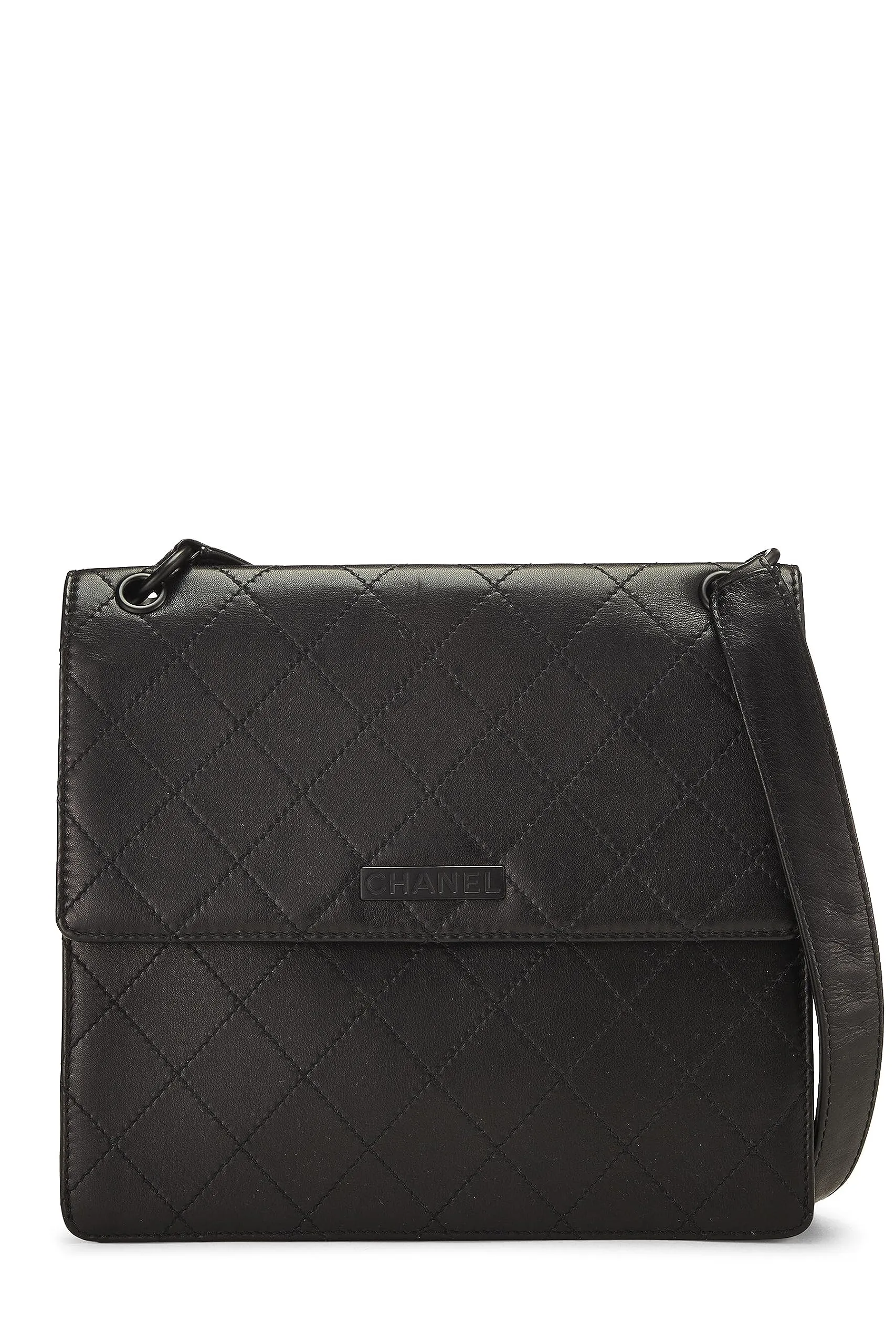 Chanel,  Black Lambskin Shoulder Bag, Black