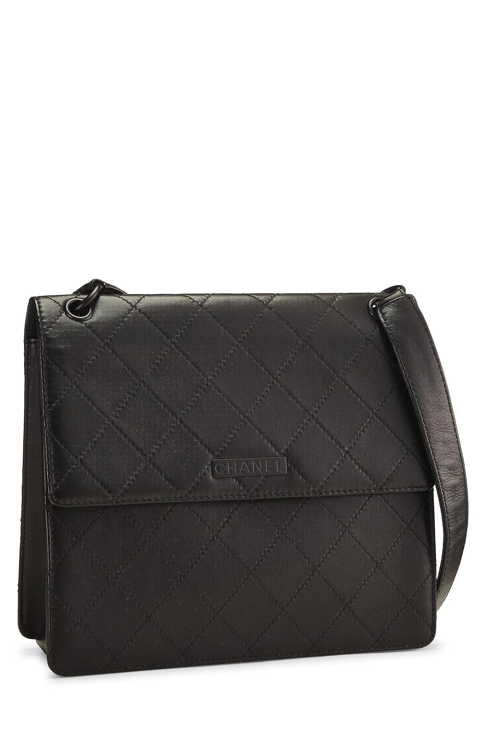 Chanel,  Black Lambskin Shoulder Bag, Black