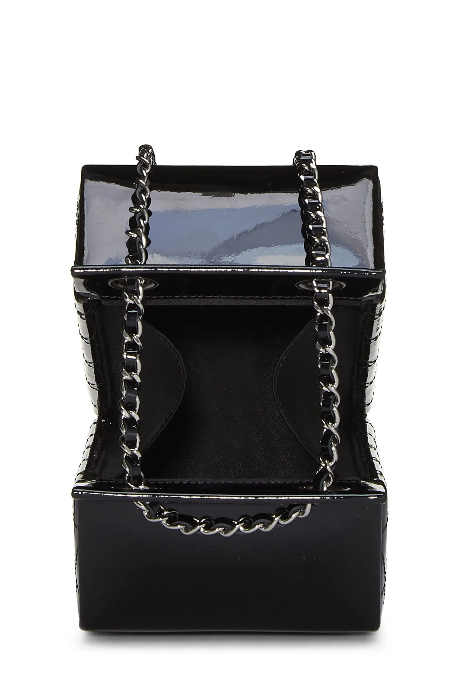 Chanel,  Black Patent Leather Milk Carton Bag, Black