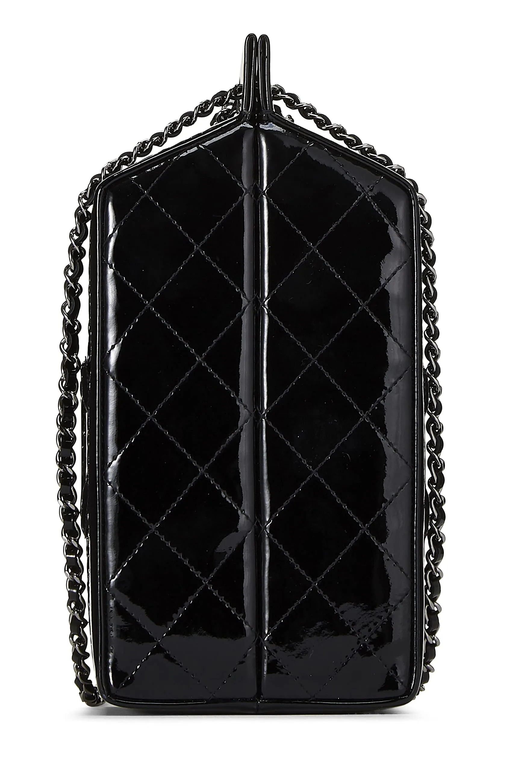 Chanel,  Black Patent Leather Milk Carton Bag, Black