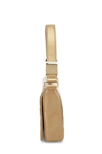 Chanel,  Gold Leather Chocolate Bar Shoulder Bag Medium, Gold