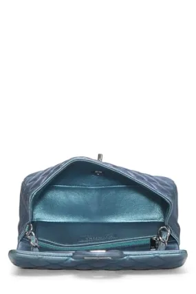Chanel,  Iridescent Blue Quilted Lambskin Classic Double Flap Medium, Blue
