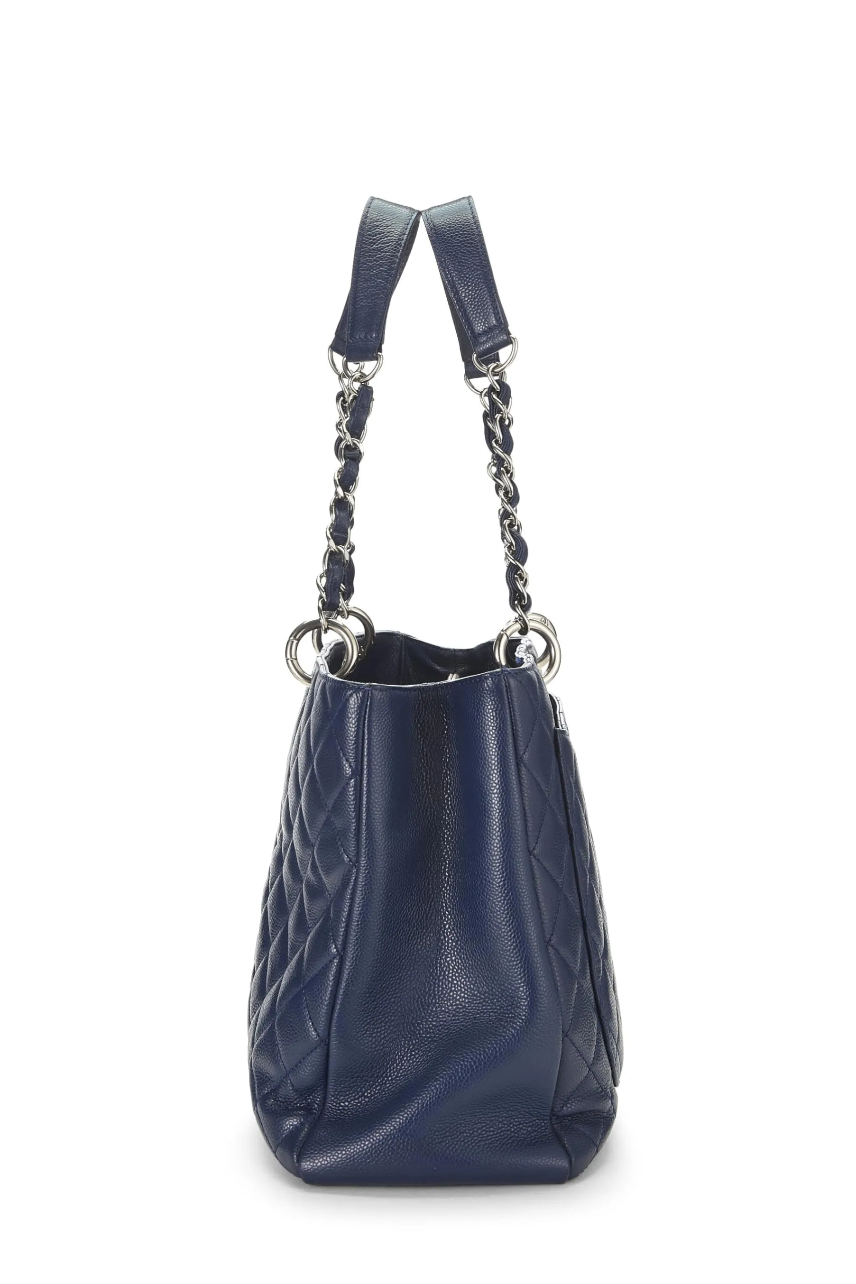 Chanel,  Navy Quilted Caviar Grand Shopping Tote (GST) XL, Navy