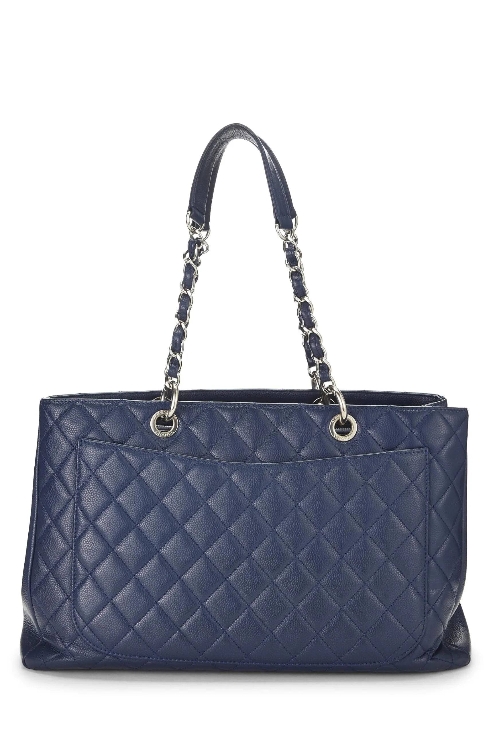 Chanel,  Navy Quilted Caviar Grand Shopping Tote (GST) XL, Navy
