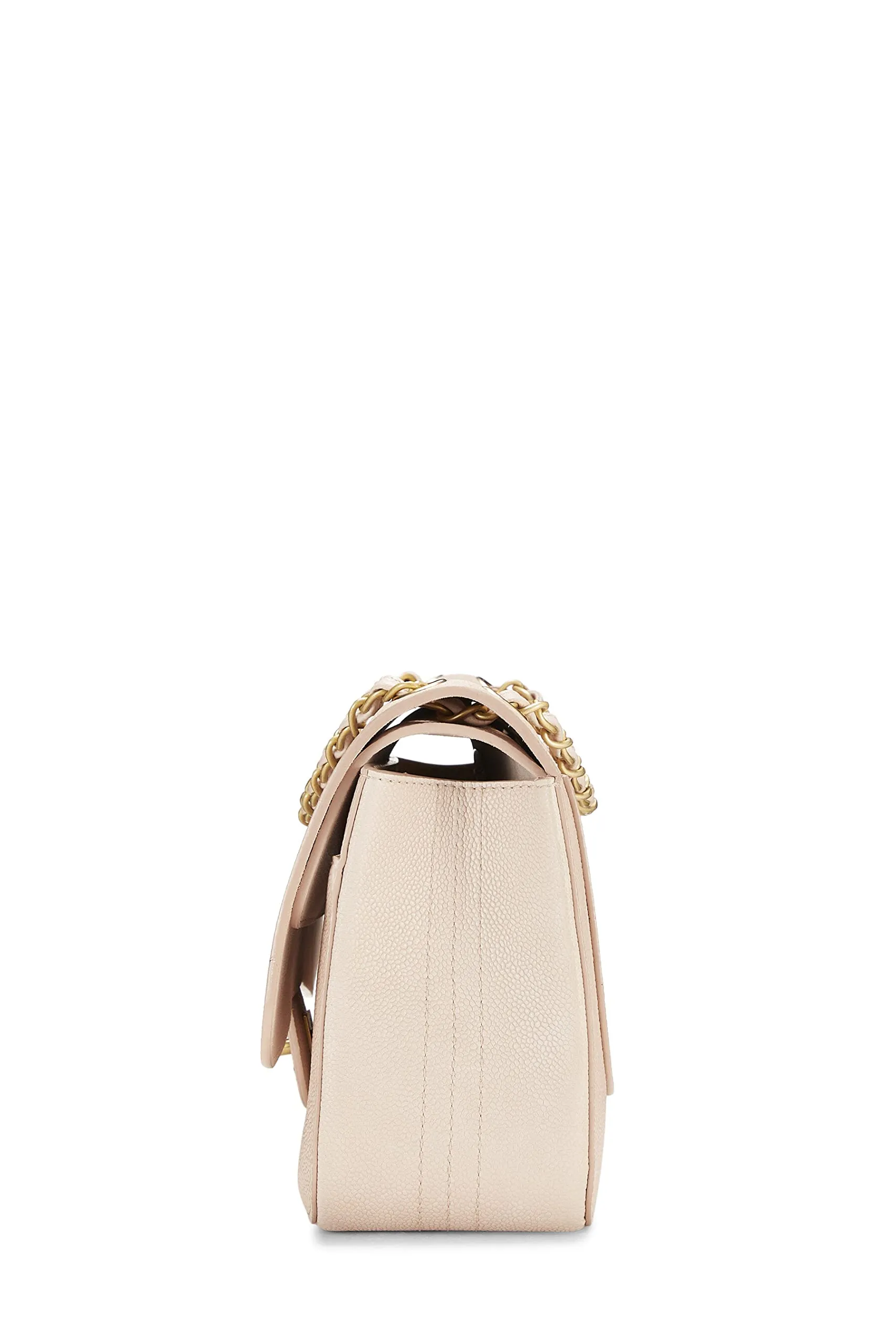Chanel,  Pink Caviar Pure Double Flap Jumbo, Pink
