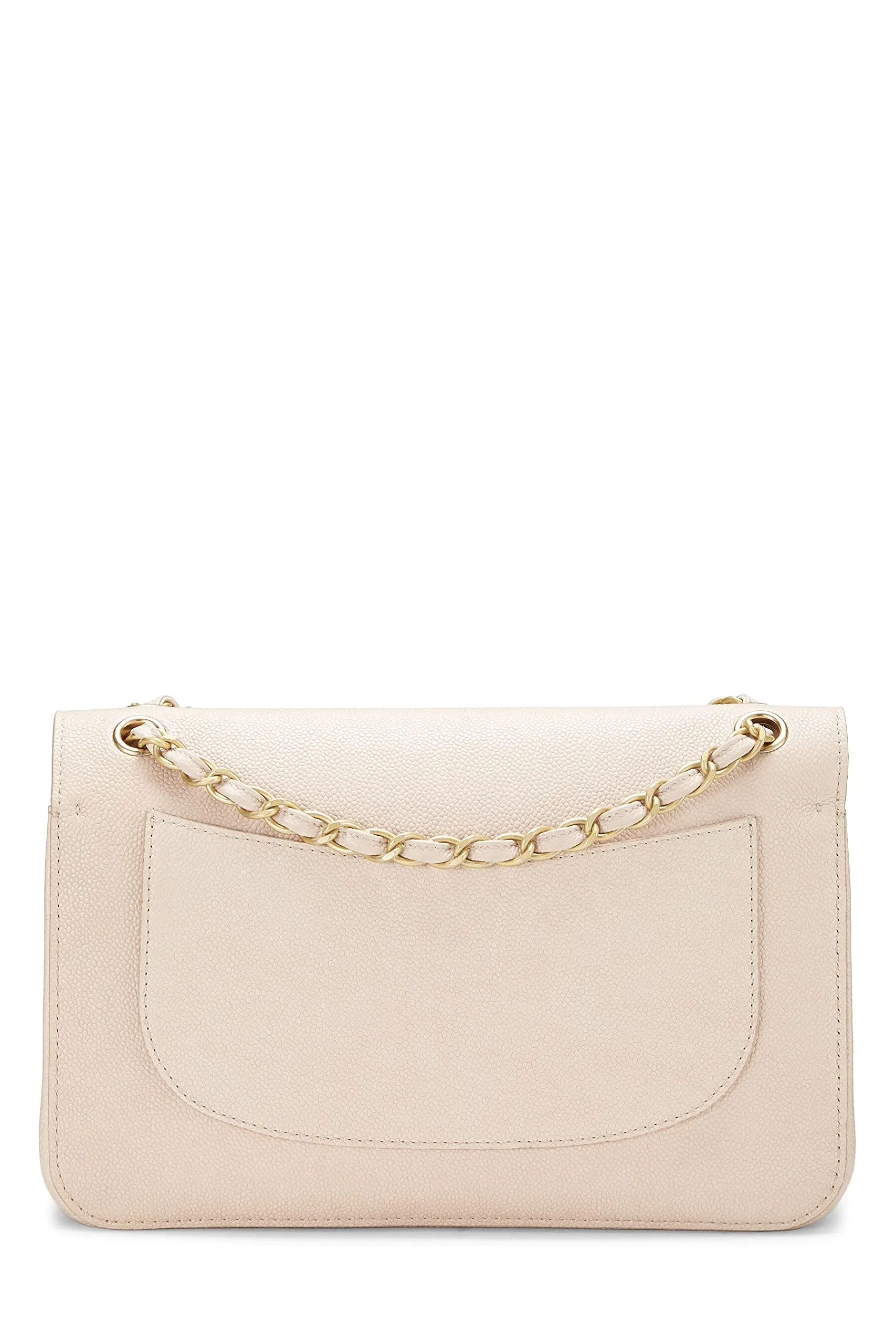 Chanel,  Pink Caviar Pure Double Flap Jumbo, Pink