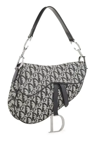 Dior,  Black Trotter Canvas Double Saddle Bag, Black