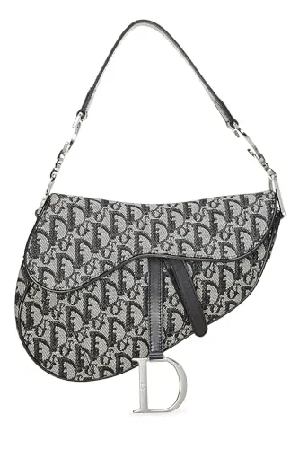 Dior,  Black Trotter Canvas Double Saddle Bag, Black
