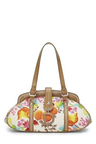 Dior,  Multicolor Floral Canvas Handbag, Multi