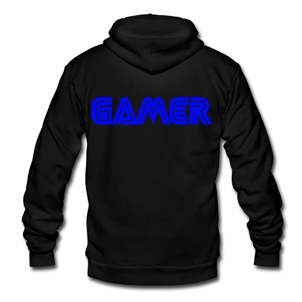 Gamer Word Text Art Unisex Fleece Zip Hoodie