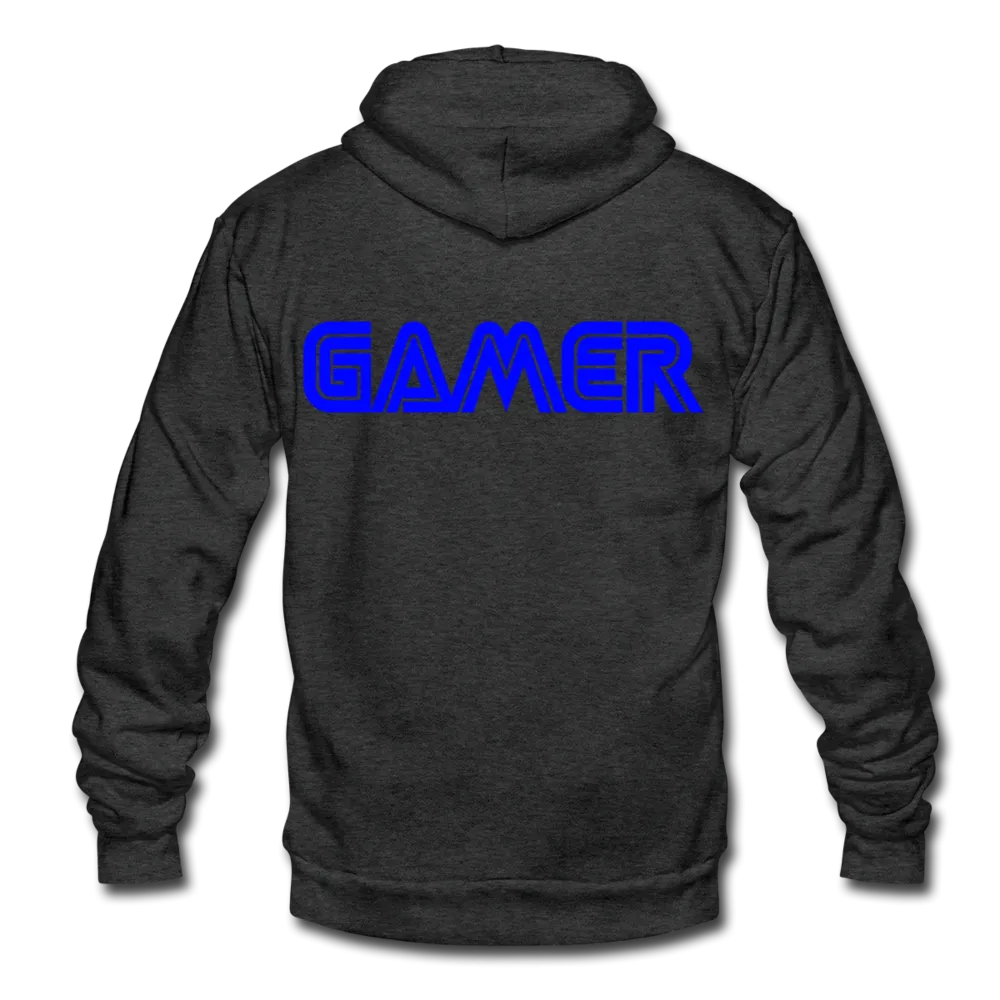 Gamer Word Text Art Unisex Fleece Zip Hoodie