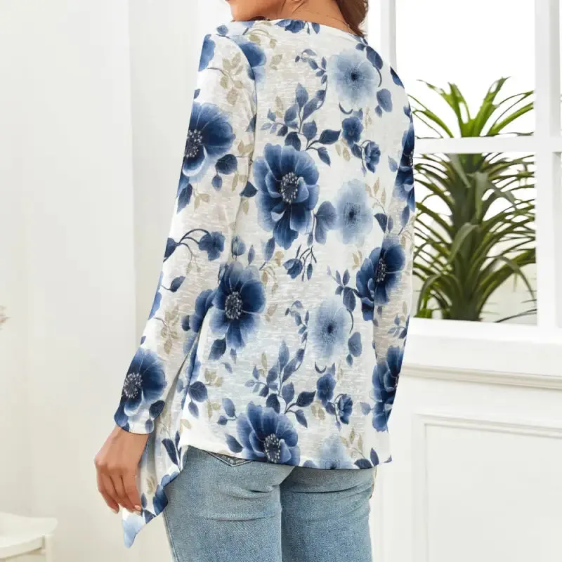 Hug Yourself with Our Navy Floral Cardigan Sweater