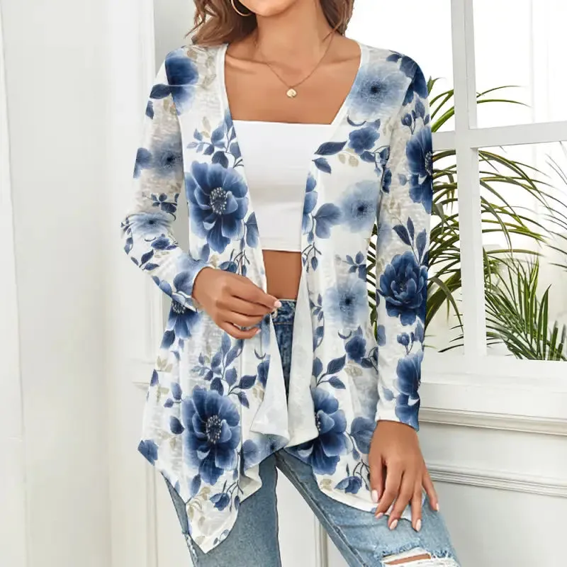 Hug Yourself with Our Navy Floral Cardigan Sweater