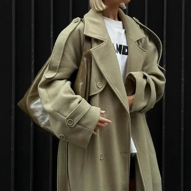 Lapel Woolen Coat