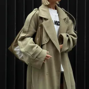 Lapel Woolen Coat