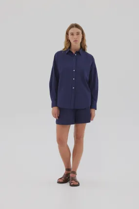 LMND Chiara Long Sleeve Shirt Classic in Navy