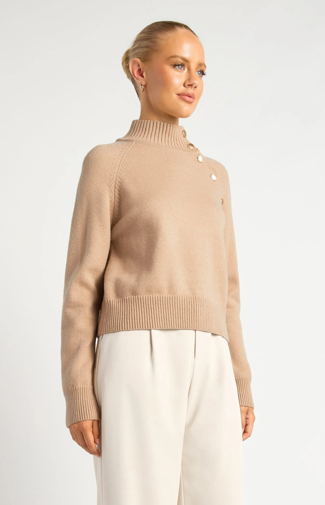 Maxwell Knit Jumper - Latte