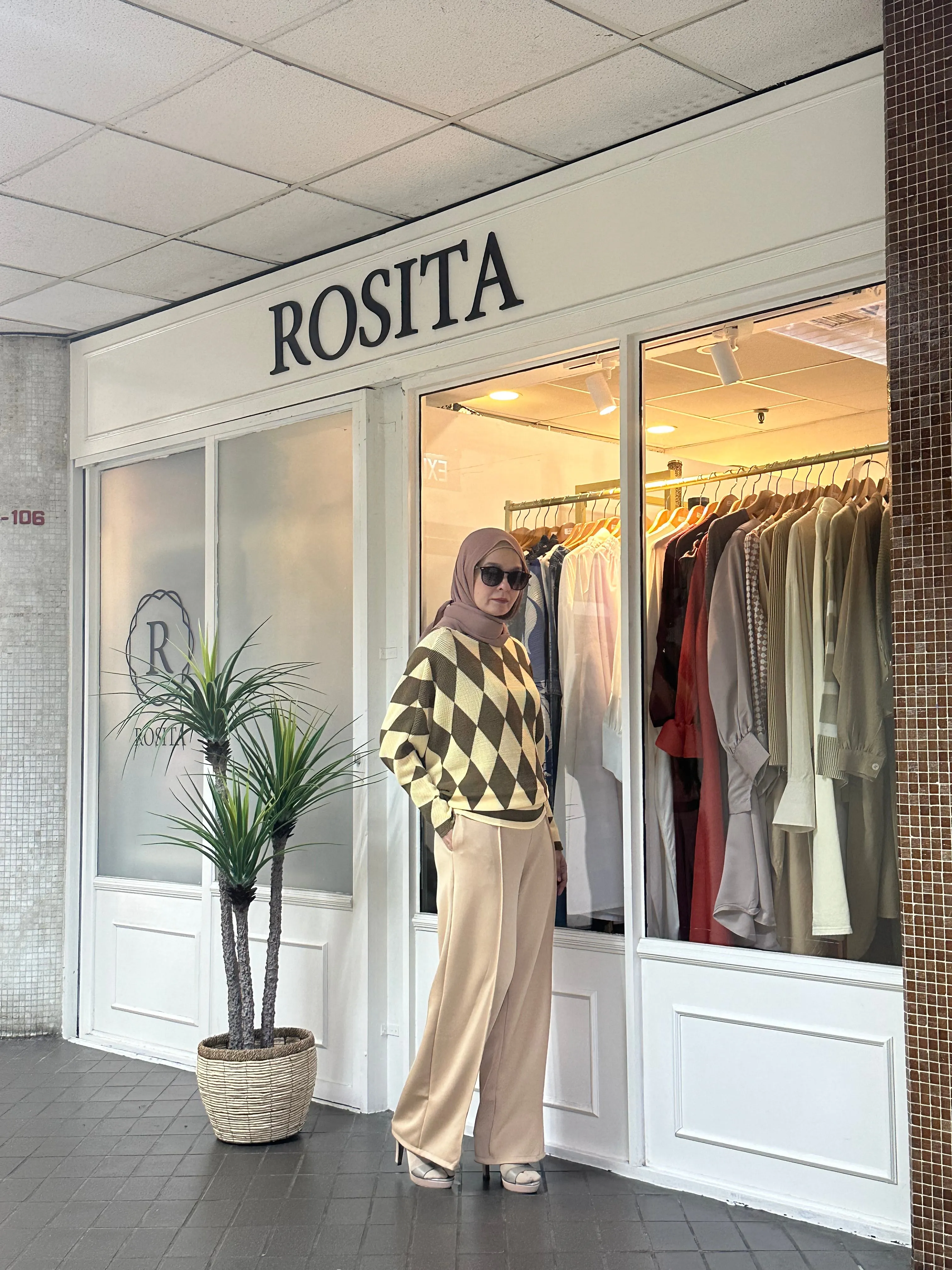 Mia Stretchable Palazzo Pants in Beige (NEW!)