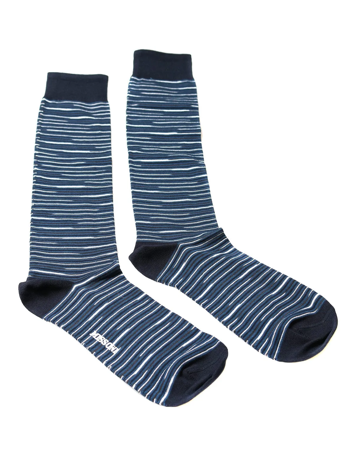 Missoni GM00CMU5231 0004 Blue/White Knee Length Socks