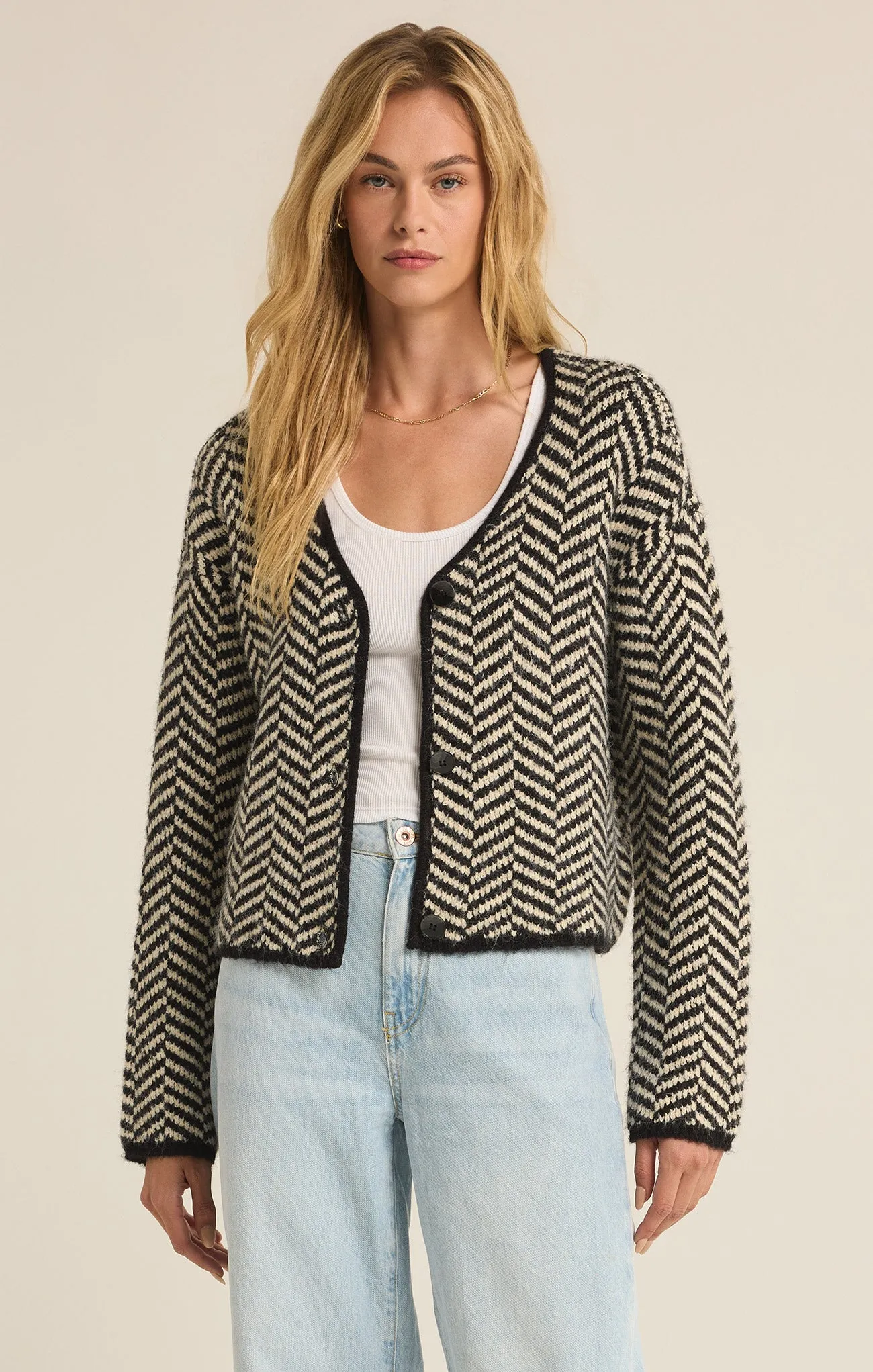 Noemi Herringbone Cardigan