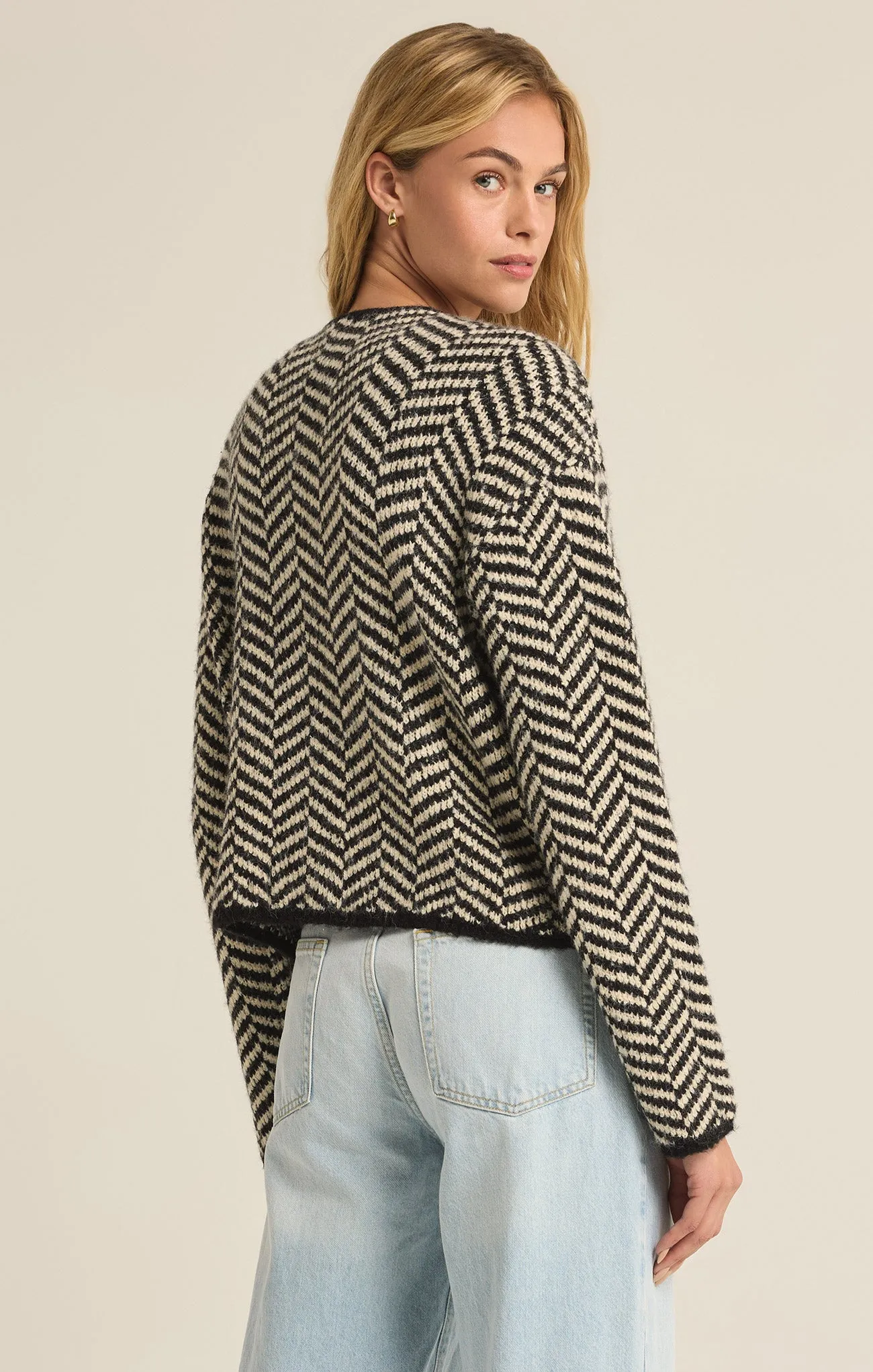 Noemi Herringbone Cardigan