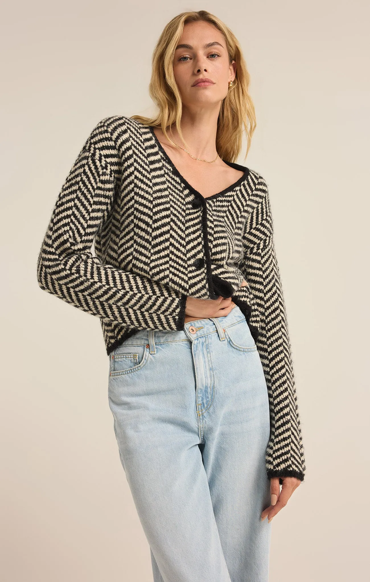 Noemi Herringbone Cardigan