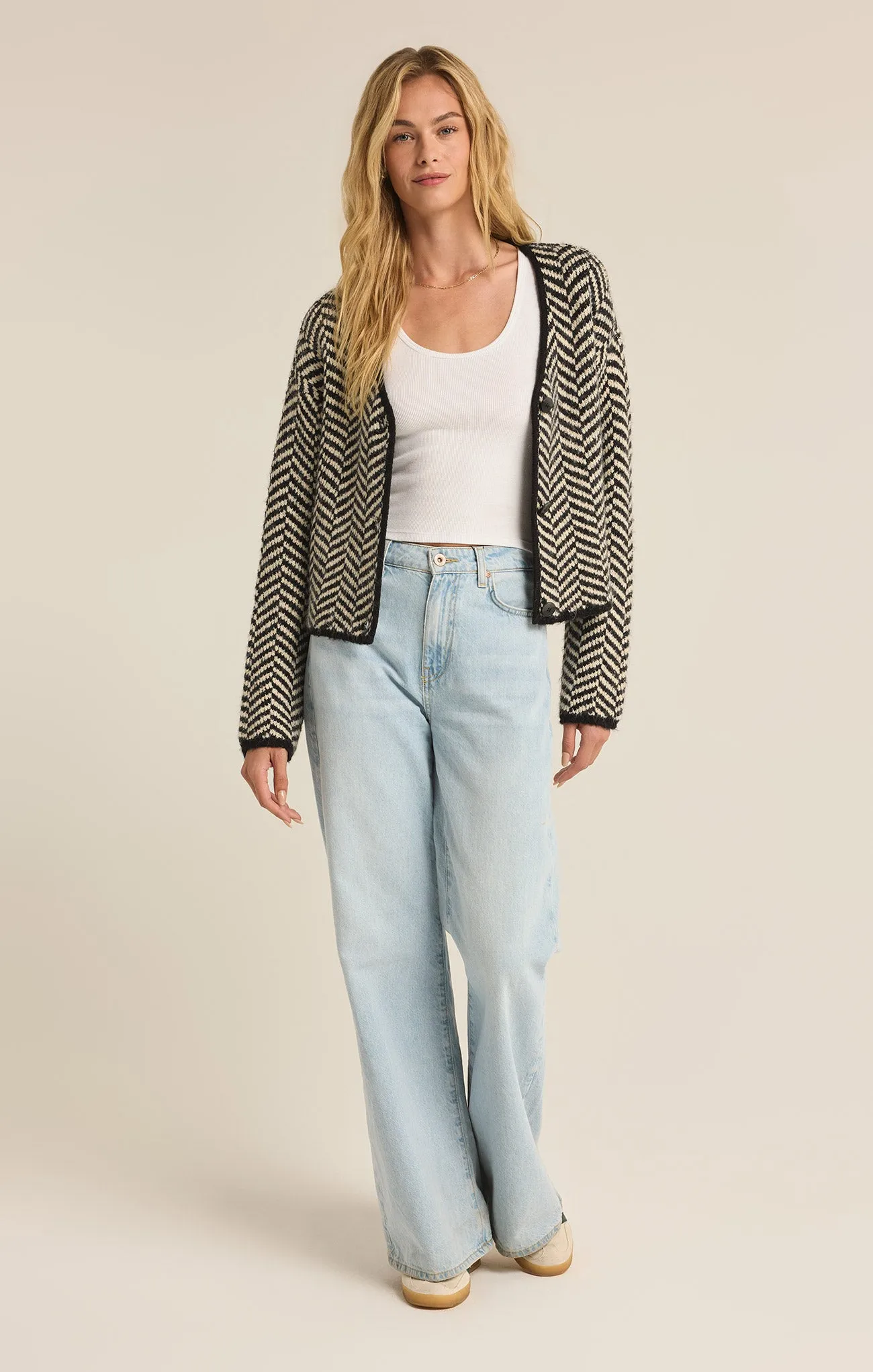 Noemi Herringbone Cardigan