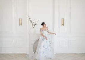 PAQUITA Blue Organza Wedding Dress