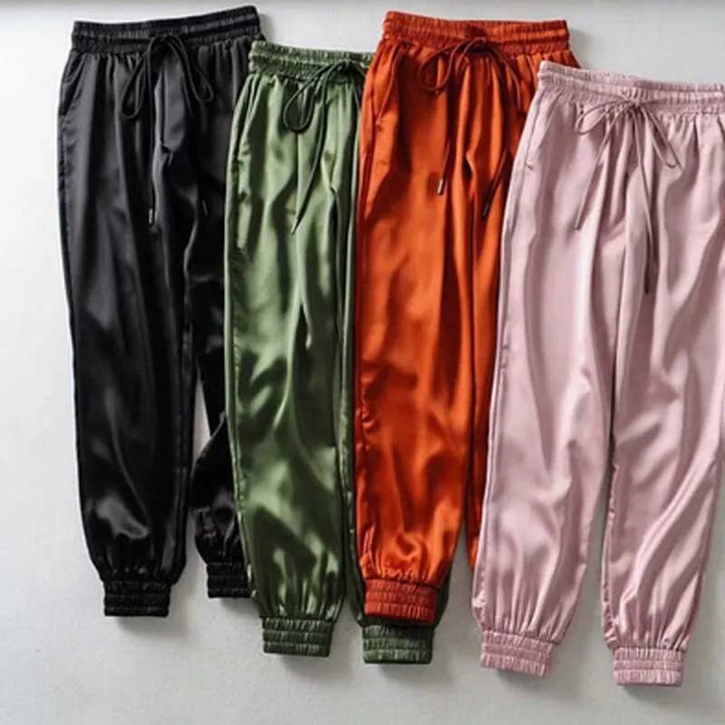 Solid High Waist Loose Harem Pants