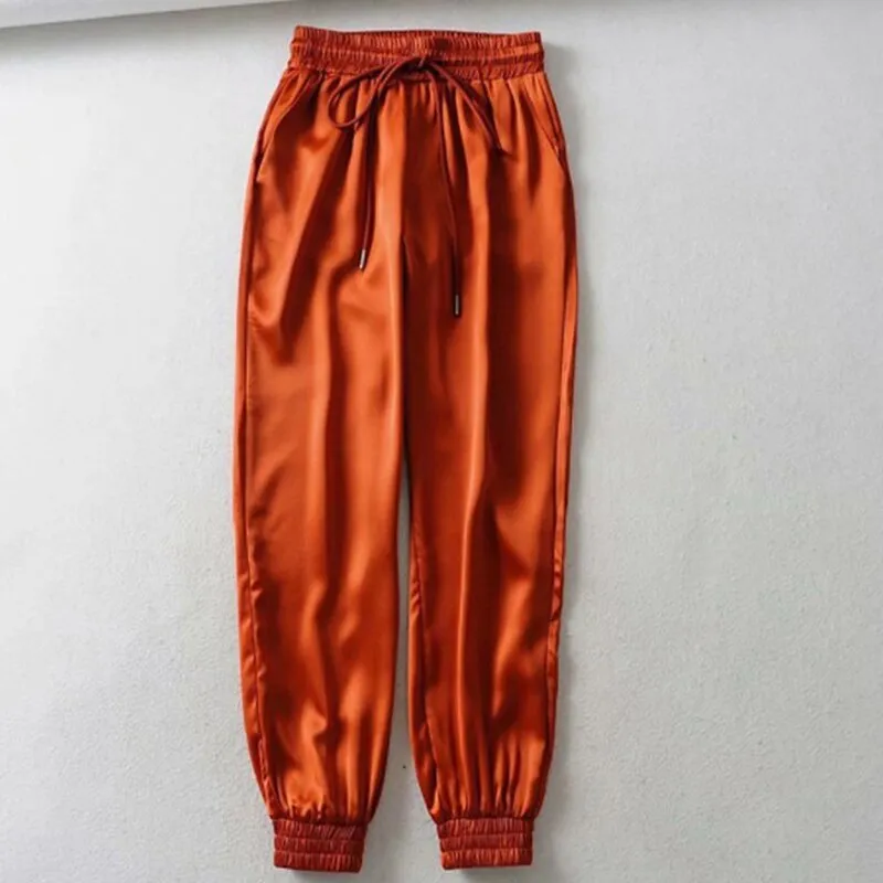 Solid High Waist Loose Harem Pants