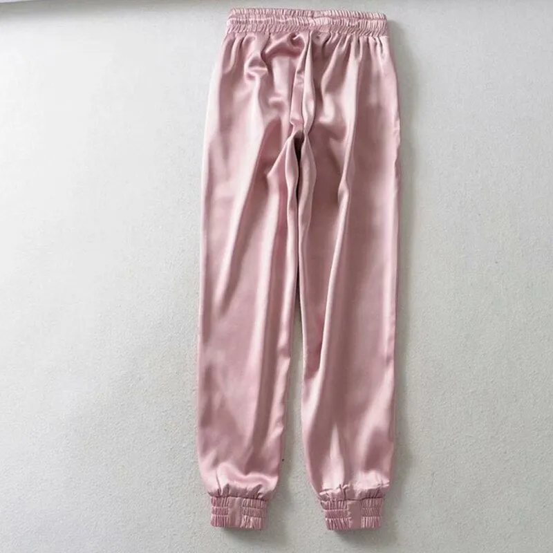 Solid High Waist Loose Harem Pants