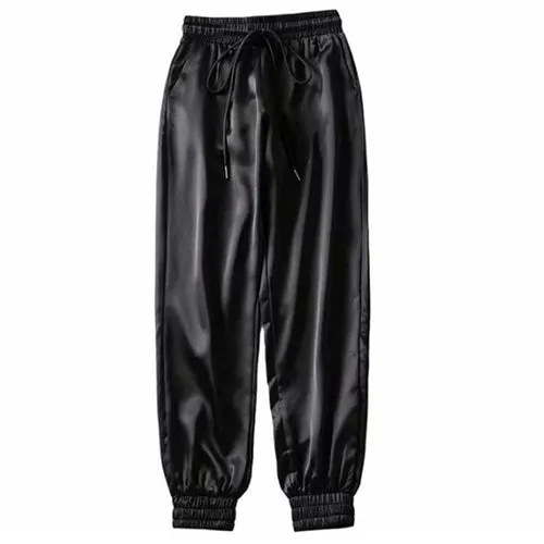 Solid High Waist Loose Harem Pants