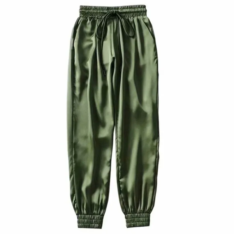 Solid High Waist Loose Harem Pants