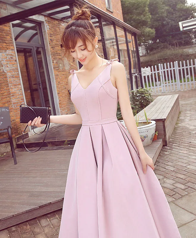 Stylish Pink V Neck Short Prom Dress,  Evening Dress