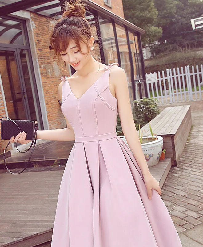 Stylish Pink V Neck Short Prom Dress,  Evening Dress